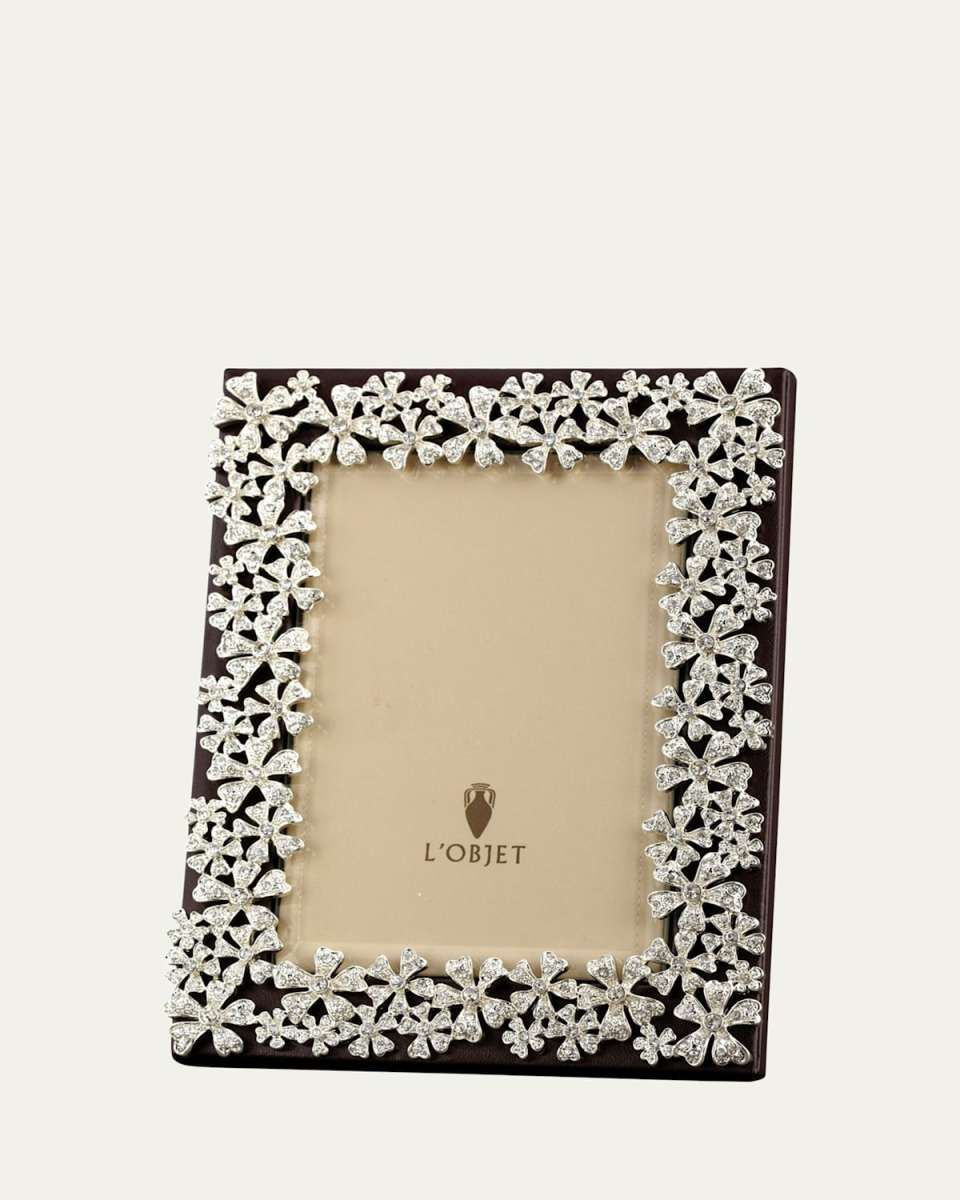 Platinum and Swarovski Crystal Garland Picture Frame, 2 x 3